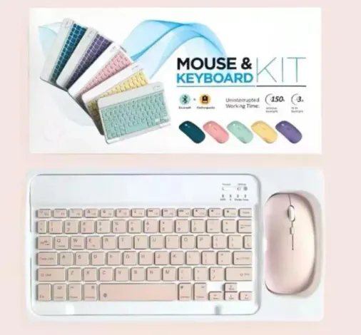 ZR20Km Pembe Kablosuz Klavye Mouse Set