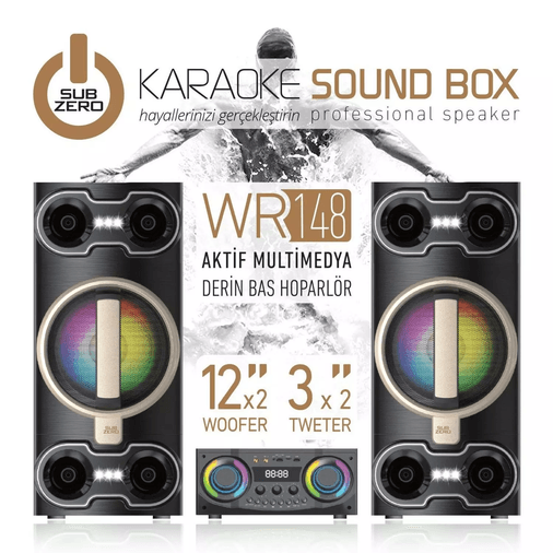 zUOJZcWMTC Subzero Wr148 Profosyonel Işıklı Derin Bass Multimate Spekaer