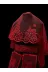 1Çınar Çınar Kırmızı Simli Kına Örtüsü, Duvak Seti, Gelin Duvağı 2