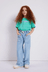 13842734 Wide Leg Kız Çocuk Loco Kot Pantolon M7010405 86710 Açık Mavi 1