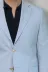 Açık Mavi Keten Dokulu Gold Renk Metal Düğmeli Slim Fit Erkek Blazer Ceket - Wessi 2