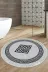 Alanur Home 656M-Trend-Banyo-Yuvarlak Eko Trend Djt Banyo Paspası Yıkanabilir Kaymaz Taban 656M Yuvarlak Modern Gri 1