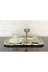 atabey home BATONÇELİKTEPSİLER 2'li Sunum Tepsisi & Baton Pasta Servisi Çelik Tepsi Döküm Gold Çerçeve 32 Cm 2
