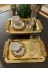 atabey home collection TYC2931DE6E1AC53F1 2 Adet Kahve & Çay & Sunum Tepsisi Uzun Gold Güllü Tepsi 30 Cm 1
