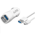Auris Ars-Cr03 3.1A Hızlı Type-C Kablo 2 Usb Girişli Araç Oto Şarj Başlığı Çakmaklık Typec 3.1 Amper 3