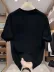 Baskılı Oversize Bisiklet Yaka T-shirt - Beyaz - S - Siyah 3