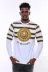Beyaz Baskılı Taşlı Bisiklet Yaka Sweatshirt - Wessi 1
