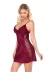Bordo Kısa Saten Gecelik 8105 2