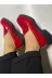 Butik sfk011 Noble Shoes Hakiki Deri Kırmızı Rugan Kadın Loafer 1