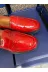 Butik sfk011 Noble Shoes Hakiki Deri Kırmızı Rugan Kadın Loafer 4