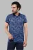 Çiçek Desenli Mavi Polo Yaka T-shirt | Wessi 1