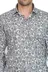 Çiçek Desenli Slim Fit Koyu Gri Erkek Gömlek - Wessi - 3XL / Siyah 2