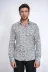 Çiçek Desenli Slim Fit Koyu Gri Erkek Gömlek - Wessi - 3XL / Siyah 3