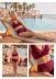 Closet Şık Tasarım Burgulu Hızlı Kuruyan Bordo Yüksek Bel Bikini Takımı 3
