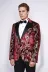 Dik Yaka Slim Fit Altın Desenli Bordo Balo Ceket - Wessi 4