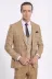 Ekose Ceketli Slim Fit Bej Erkek Takım Elbise - Wessi 1