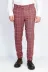 Ekose Desenli Slim Fit Bordo Erkek Pantolon - Wessi 2