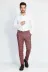 Ekose Desenli Slim Fit Bordo Erkek Pantolon - Wessi 4