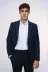 Ekose Sivri Yaka Lacivert Slim Fit Ceket - Wessi 1