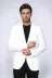 Ekru Kedinden Desenli Örme Altın Renk Metal Düğmeli Slim Fit Erkek Blazer Ceket - Wessi 1