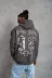 Erkek 98 Baskılı Kapşonlu Sweat - Gri - XL - Gri 3
