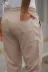 Erkek Beli Bağcıklı çizgili Pantolon - 2XL - Bej 3
