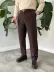 Erkek Beli Lastikli Pileli Rahat Kesim Kumaş Pantolon - XL - Acı Kahve 2