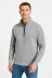Erkek Dik Yaka Sweatshirt Dik Yaka Yarım Fermuarlı 3 İplik Şardonlu Pamuk Kumaş - Gri - XL - Gri 4