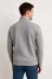 Erkek Dik Yaka Sweatshirt Dik Yaka Yarım Fermuarlı 3 İplik Şardonlu Pamuk Kumaş - Gri - M - Gri 2
