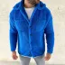 Erkek Pelüş Polar Hırka Gömlek – Yakalı, İlik Düğmeli, Göğüs Cepli, Yumuşak Dokulu Kışlık Regular Fit Rahat Günlük Model - Saks Mavisi - M - Saks Mavi 3