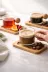 HubbyChef 22ESPBMBRD01 6'lı Bambu Tabaklı Espresso Kahve Bardağı Takımı 2