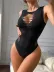 Kadın Sıfır Kol Göğüs, Sırt Ve Yanları Kesik Detay çıtçıtlı Viskon Bodysuit - L-XL - Siyah 3
