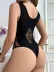 Kadın Sıfır Kol Göğüs, Sırt Ve Yanları Kesik Detay çıtçıtlı Viskon Bodysuit - L-XL - Siyah 4
