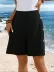 Kadın Yüksek Bel Yandan Düğme Detaylı Kısa Pera şort - 2XL - Siyah 1