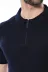 Kendinden Desenli Örme Bisiklet Yaka Lacivert Erkek T-shirt - Wessi 2