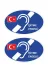 Makri mavi İşitme Engelli Oto Sticker Araç Etiketi 2 Adet 1