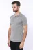 Polo Yaka Fermuarlı Örme Gri T-shirt | Wessi 2