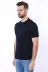 Polo Yaka Fermuarlı Örme Lacivert Erkek T-shirt - Wessi 3
