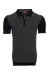 Polo Yaka Siyah Desenli Fermuarlı Örme T-shirt | Wessi 1