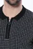 Polo Yaka Siyah Desenli Fermuarlı Örme T-shirt | Wessi 3
