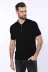 Polo Yaka Siyah Düz Örme T-shirt - Wessi 1