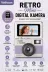 Retro Mini Dijital Kamera 1080P 1.47 İnç Flip Ekranlı Flaşlı Selfie Vlog Kamerası 4GB SD Hediyeli Mor 1
