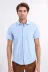 Slim Fit Kısa Kollu Terikoton Mavi Erkek Gömlek - Wessi - M / Mavi 3