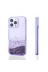 Techaks T35539-TCHS Iphone 12 Pro Kılıf Sıvılı Simli Şeffaf Arka Yüzey Zore Keto Silikon Kapak - Mor 1