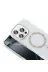 Techaks T37833-TCHS Iphone 15 Pro Kılıf Taşlı Tasarım M-Safe Şarj Özellikli Zore Koment Silikon Kapak - Gümüş 3