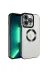 Techaks TCHS-24606 Iphone 14 Pro Kılıf Kamera Lens Korumalı Kenarları Renkli Logo Gösteren Omega Kapak-Siyah 1