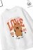 Trend Çocuk Kız Model Tam Kalıp Oversize Capyy Love Tasarım 2 İplik Pamuğa Pamuk Kumaş Sweatshirt 50 2