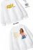 Trend Çocuk Kız Model Tam Kalıp Oversize Ön Arka Baskılı Esin 2 İplik Pamuğa Pamuk Kumaş Sweatshirt 2