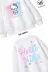 Trend Çocuk Kız Model Tam Kalıp Oversize Ön Arka Baskılı Hello 2 İplik Pamuğa Pamuk Kumaş Sweatshirt 2