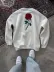 Unisex Bisiklet Yaka Ön Ve Arka Baskılı SweatShirt - Beyaz - S - Beyaz 2